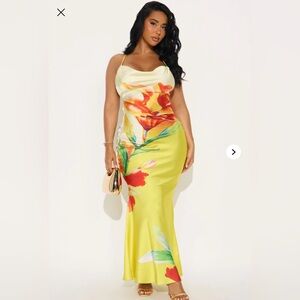 Floral Yellow Maxi Dress